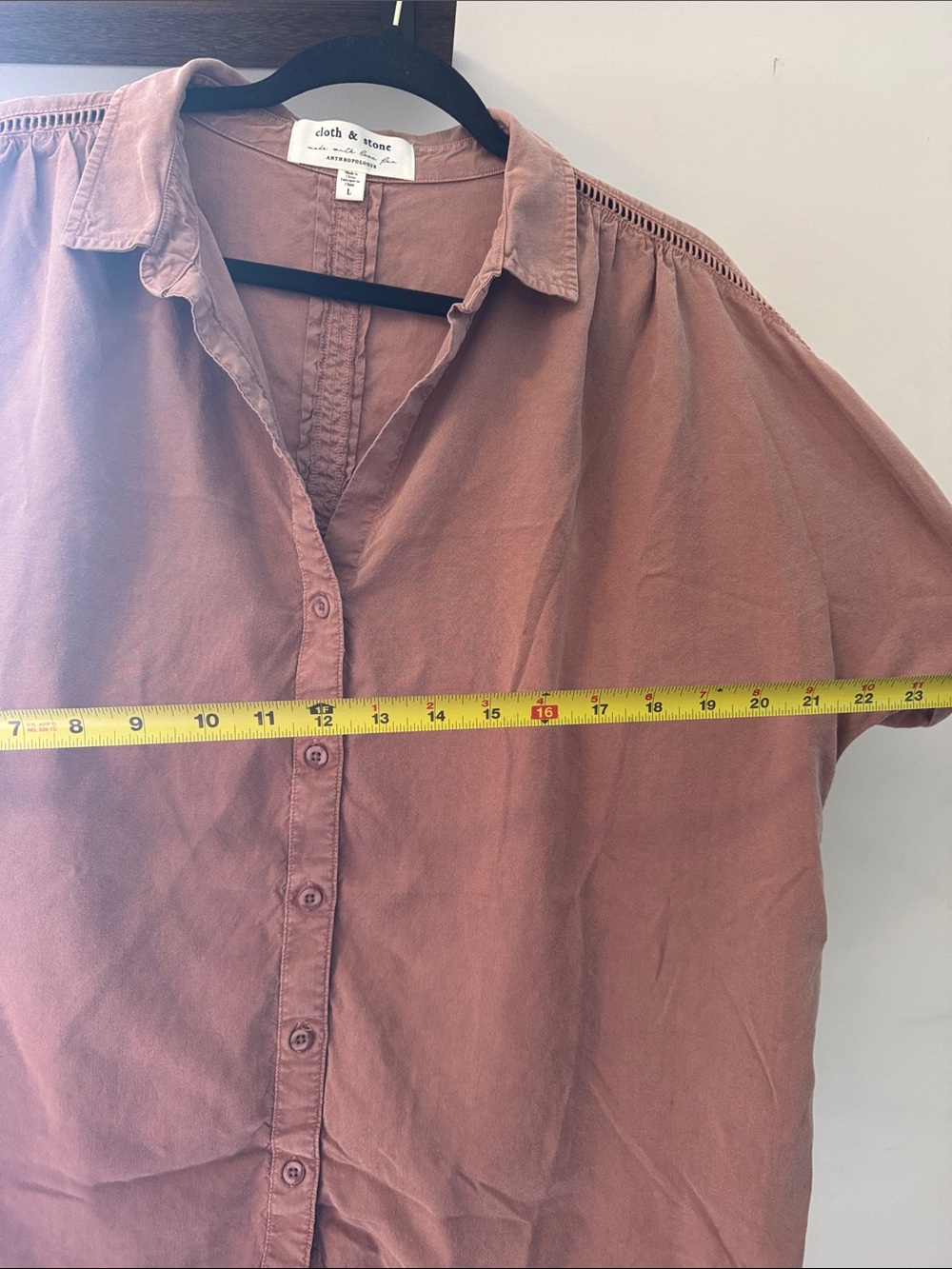 Anthropologie cloth & stone Button Front Blouse in Dusty Rose - Picture 8 of 8